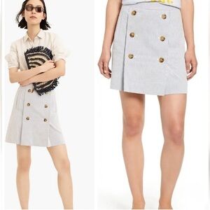 J. Crew Seersucker A-Line Mini Skirt